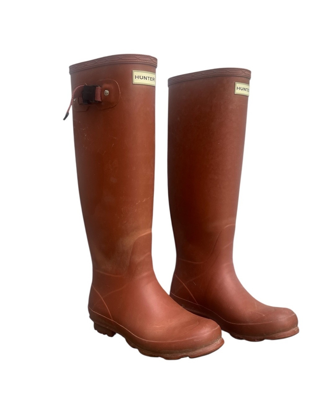 Hunter Terracotta Original Tall matte finish natural rubber boots.  SZ. 8.